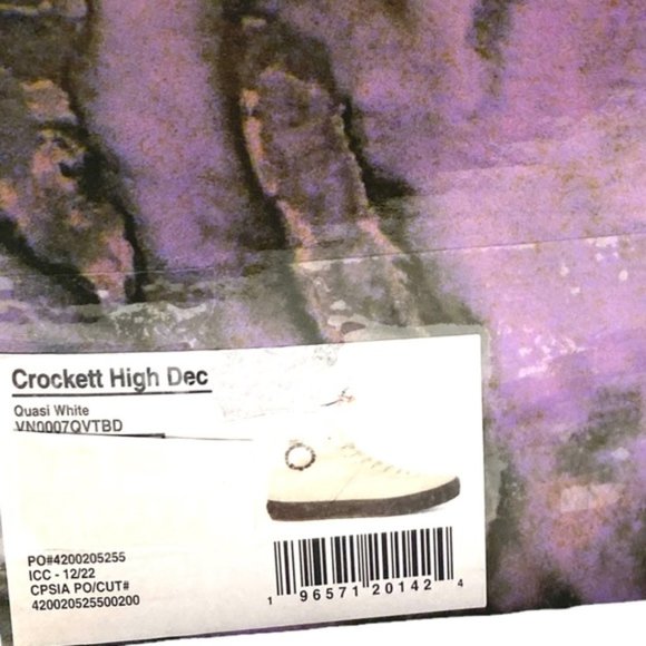 VANS x Quasi Crockett High Decon Shoe Canvas Beige Casual Men's Size VN0007QVTBD - Picture 8 of 9